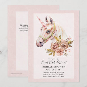 Classy BOHO Unicorn Möhippa Lunch-inbjudan Inbjudningar