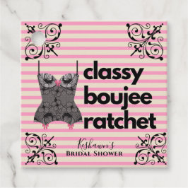 Classy Boujee Ratchet | Rosa och svart Lingerie Gåvor Etiketter