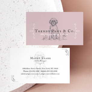 Classy Boutique Pet Salon Portugisiska Vatten Hund Visitkort