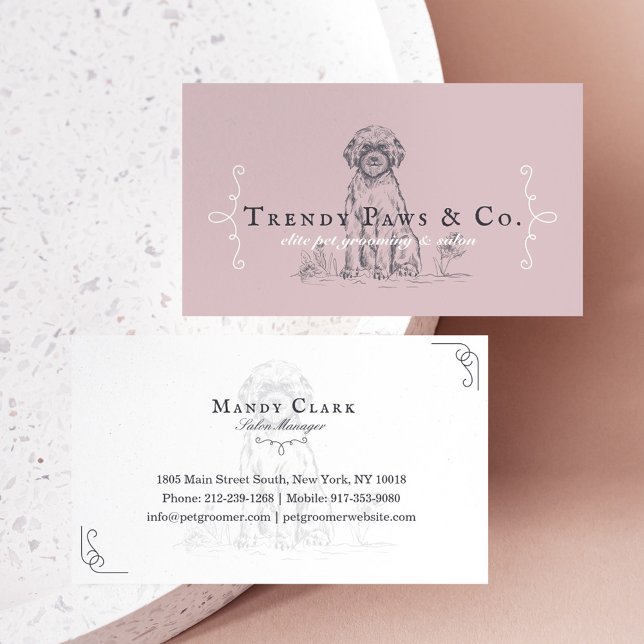 Classy Boutique Pet Salon Portugisiska Vatten Hund Visitkort (Skapare uppladdad)