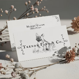 Classy Boutique Stil Pet Salon Fransk BullDog Visitkort