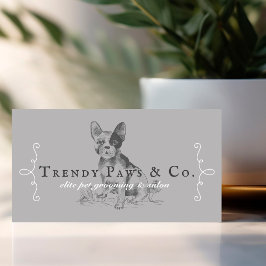 Classy Boutique Stil Pet Salon Fransk Bulldog Visitkort