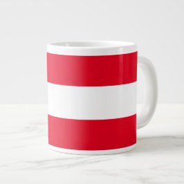 Classy Bright Red White Wide Nautical Rand Jumbo Mugg