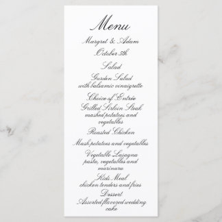 Classy Bröllop Menu Meny