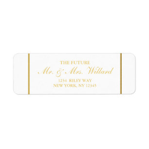 Classy Bröllop Returetiketter Gold Foil Returadress Etikett