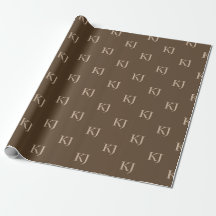 Classy Brown & Beige Monogram Initialer Mönster