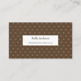 Classy Brown & Beige Monogram Initialer Visitkort