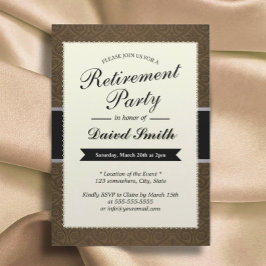 Classy Brown Damask Pension-inbjudningar Inbjudningar