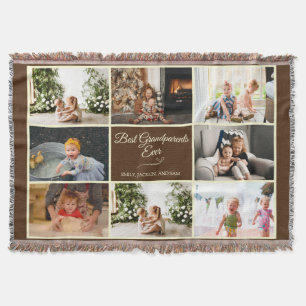 Classy Brown Photo Collage Best Grandparent Filt