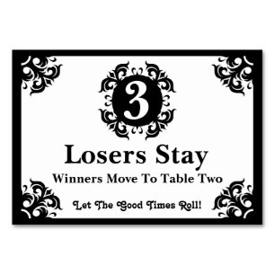Classy Bunco Bord-kort nr 3 Bordsnummer