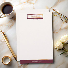 Classy Burgundy Ivory Brevpapper