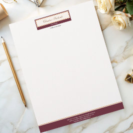 Classy Burgundy Ivory Business Brevhuvud