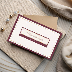 Classy Burgundy Ivory Visitkort