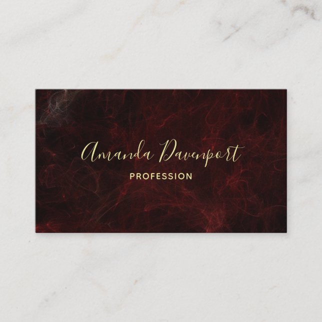 Classy Burgundy Marble Abstrakt Background Visitkort (Framsida)