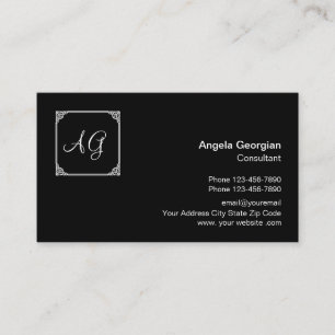 Classy Business Professionell Monogram Stil Visitkort