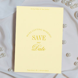 Classy Butter Yellow Elegant Save the Date Card Spara Datumet