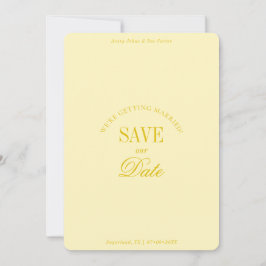 Classy Butter Yellow Elegant Save the Date Card Spara Datumet