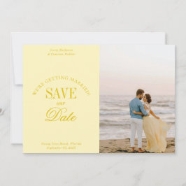 Classy Butter Yellow Elegant Save the Date Card Spara Datumet