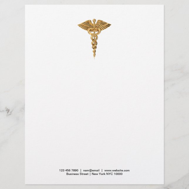 Classy Caduceus Letterhead Business Stationary Brevhuvud (Framsida)