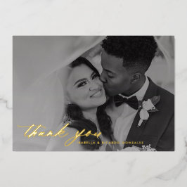 Classy Calligraphy Bröllop Photo Tack Real