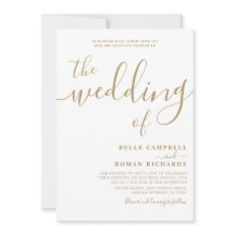 Classy Calligraphy White & Guld Bröllop