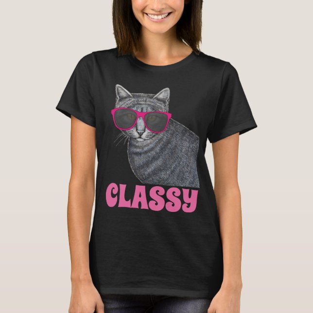 CLASSY CAT DAM CUTE T-SHIRTS TEES (Framsida)