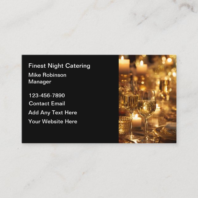 Classy Catering Theme Business Cards Visitkort (Framsida)