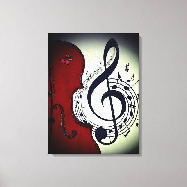 CLASSY CELLO ROCKABILLY ART PRINT CANVASTRYCK (Framsida)
