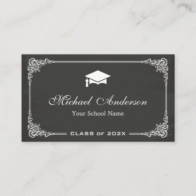 Classy Chalkboard Black White Student Student (Framsida)