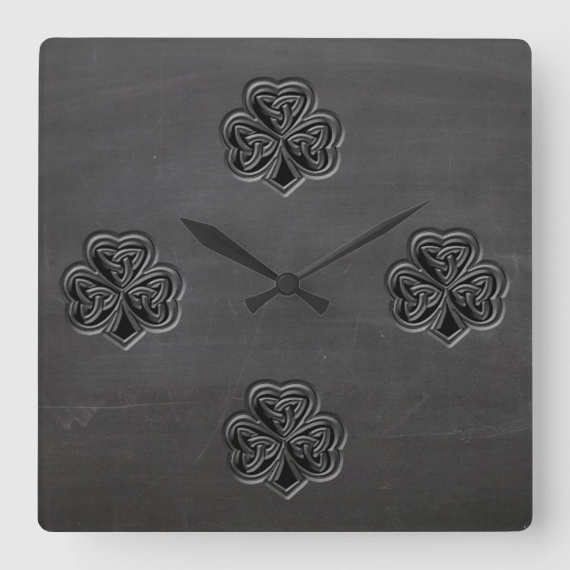Classy Chalkboard Irish turturrock Fyrkantig Klocka (Framsida)