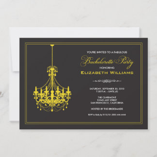 Classy Chandelier Bachelorette Inbjudan (gult)