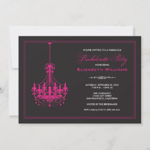 Classy Chandelier Bachelorette Inbjudan (rosa)