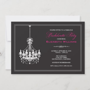Classy Chandelier Bachelorette Inbjudan (vit)