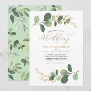 Classy + Chic Greenery Botanical Garden Wedding Inbjudningar