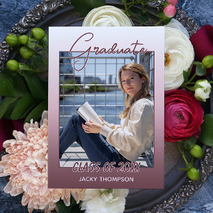 Classy Chic Ombre Mauve Taupe Mörk Rosa Studenten Meddelande