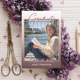 Classy Chic Ombre Mauve Taupe Mörk Rosa Studenten Meddelande