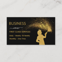 Classy Cleaning Service Maid Gold Glitter Business