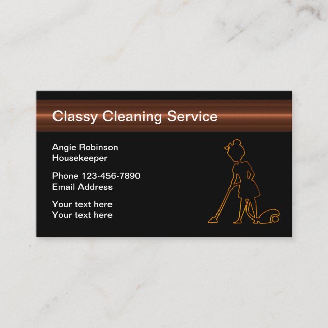 Classy Cleaning Services Modern Visitkort (Framsida)