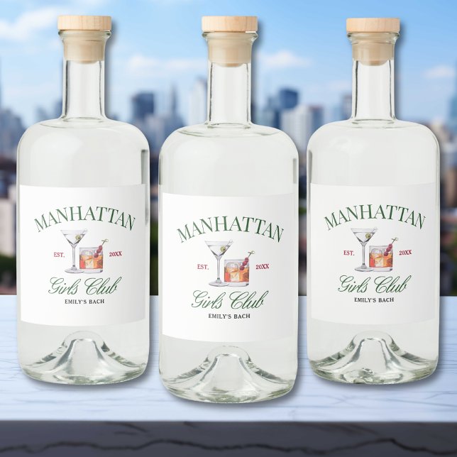 Classy Cocktails Grönt & Red Girl's Klubb Spritflaskor Etikett (Skapare uppladdad)