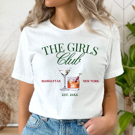 Classy Cocktails Red & Grönt Girl's Klubb T Shirt