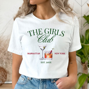Classy Cocktails Red & Grönt Girl's Klubb T Shirt