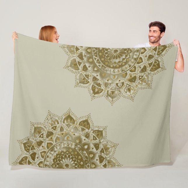 Classy Colorfull Mandala India Stil 4 Fleecefilt (På plats)