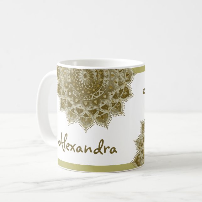 Classy Colorfull Mandala India Stil 4 Kaffemugg (Framsida vänster)