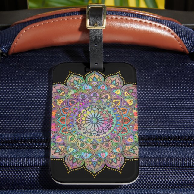 Classy Colorfullt Mandala India Stil 1 Bagagebricka (Framsida Insitu 2)