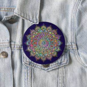 Classy Colorfullt Mandala India Stil 1 Knapp