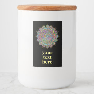 Classy Colorfullt Mandala India Stil 1 Mat Etikett