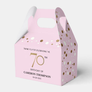 Classy Confetti Guld rosa 70 år Presentaskar
