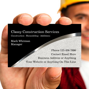 Classy Construction Metall och Stucco Visitkort