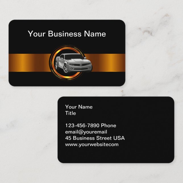 Classy Cool Automotive Business Cards Design Visitkort (Fram/baksida)