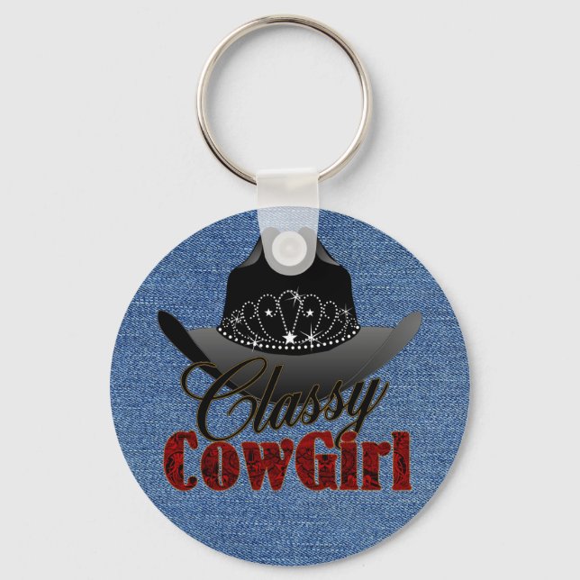 Classy Cowgirl Rodeo Queen Keychain Nyckelring (Framsida)